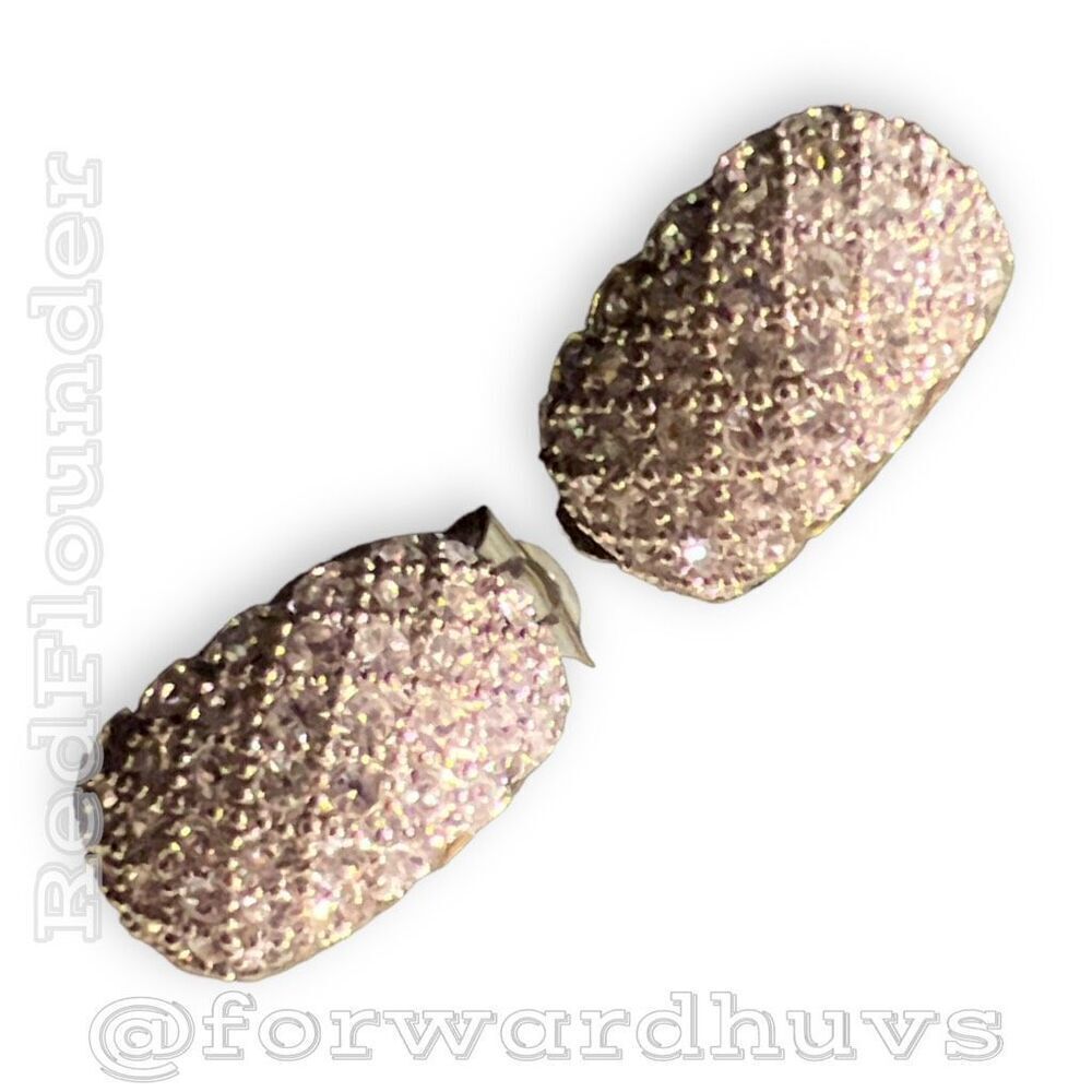"Glamorous Vintage Hollywood-Style Clip-On Earrings with Sparkling Rhinestones